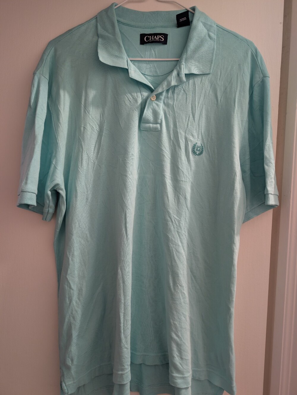 Chaps Men's Mint Green Polo Shirt. Medium
